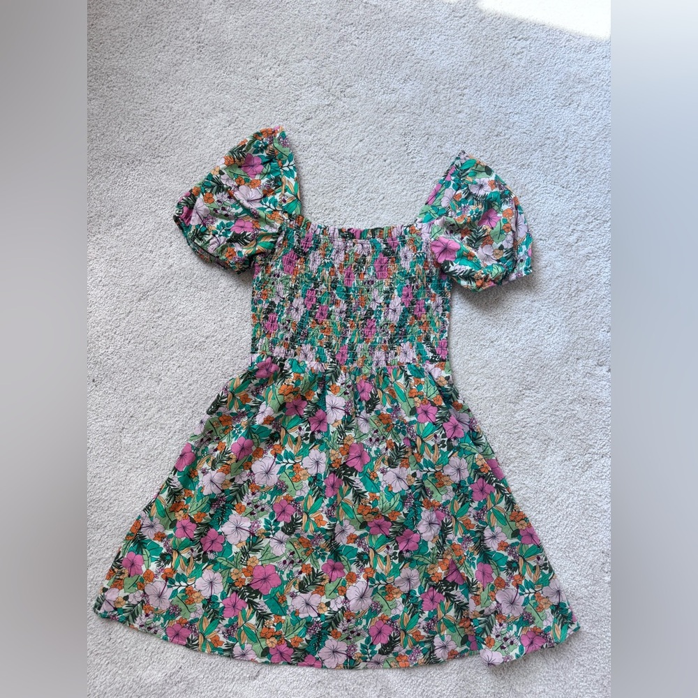 Smocked Floral Dress
